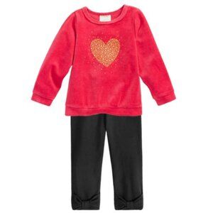 NWT. FIRST IMPRESSIONS Baby Girl Red/Black 2-Pc Set